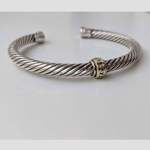 David Yurman 5mm Silver & 18K Gold Cable Bracelet